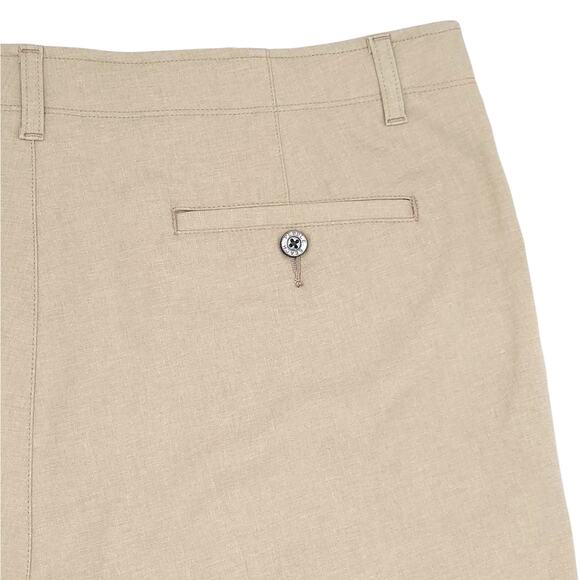 Pebble Beach Shorts Mens 38 Khaki Performance Golf Moisture Wicking Dry Luxe - Picture 10 of 12